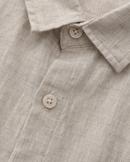 Chemise en lin à manches courtes
