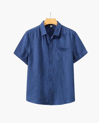 Chemise en lin à manches courtes